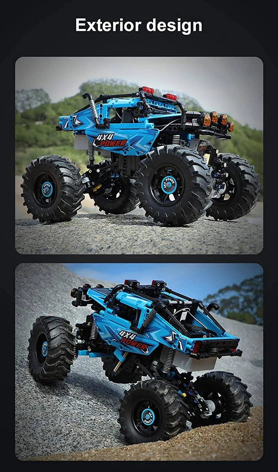 Cada Klocki Zdalnie Sterowany Niebieski Monster Truck 699 elementów