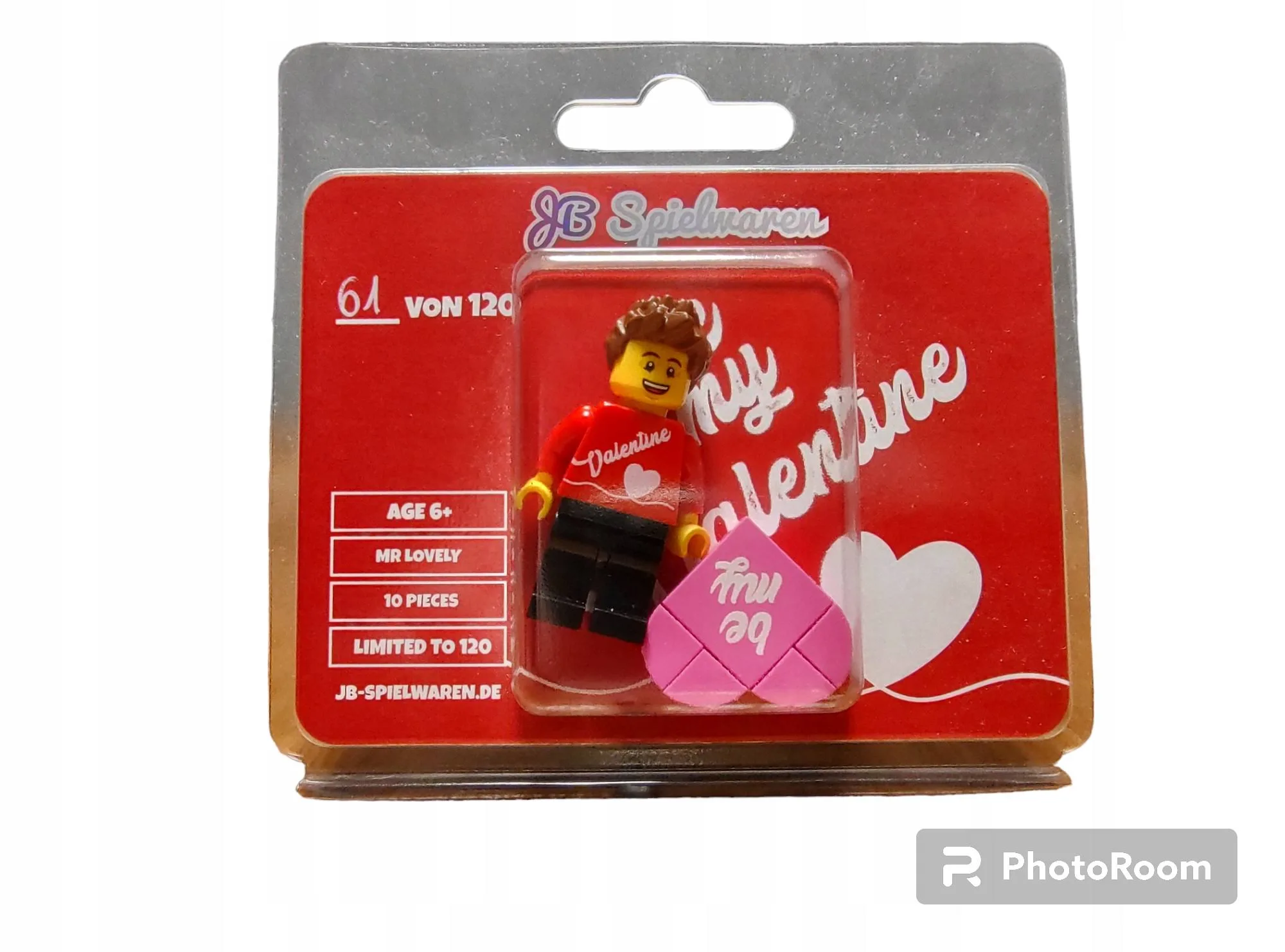 Customowa minifigurka Lego Mr. Lovely. Nowy. Na Walentynki