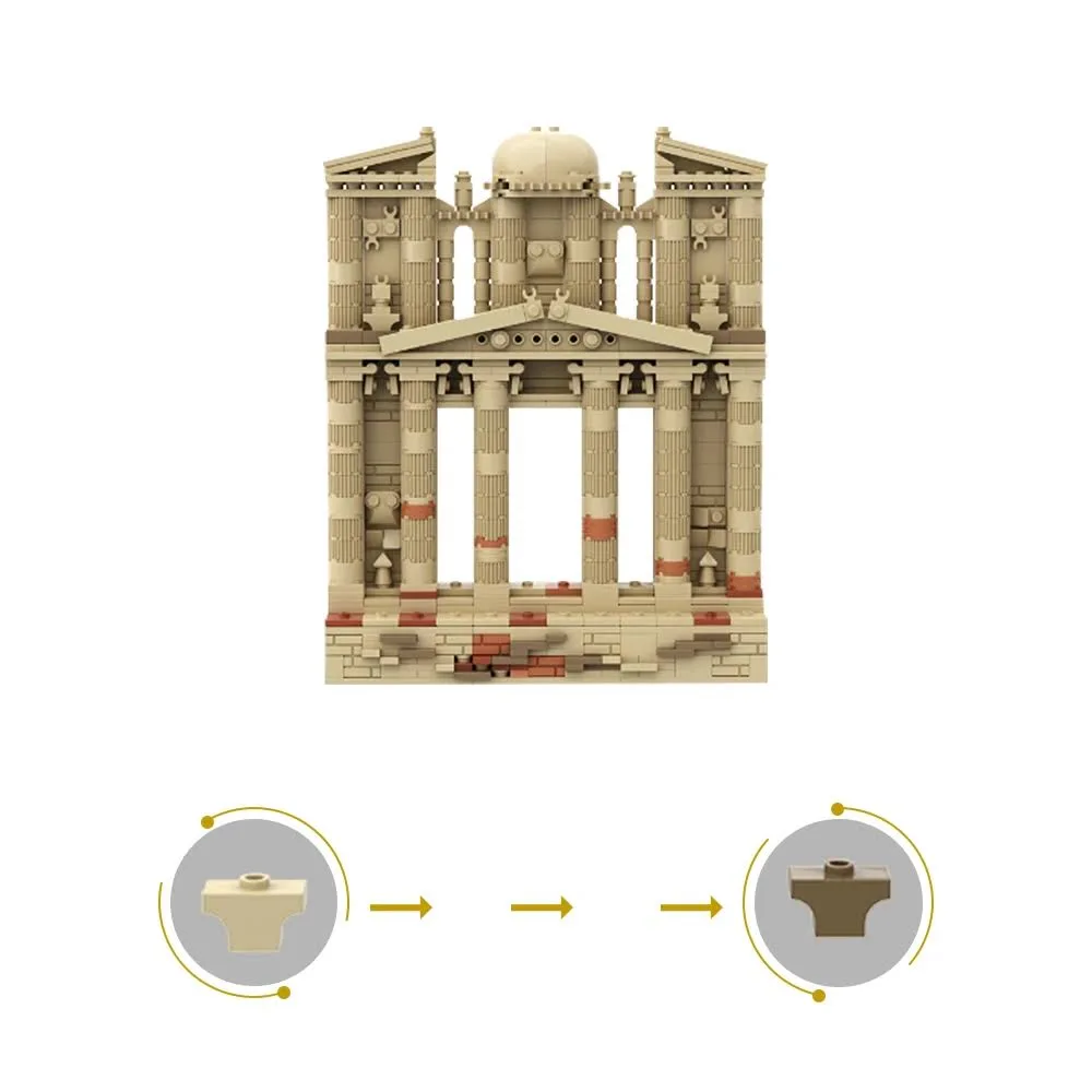 Goghacks MOC Petra Jordan i ostatnia krucjata w ramce Indiana Jones Model filmowy klocki do budowy