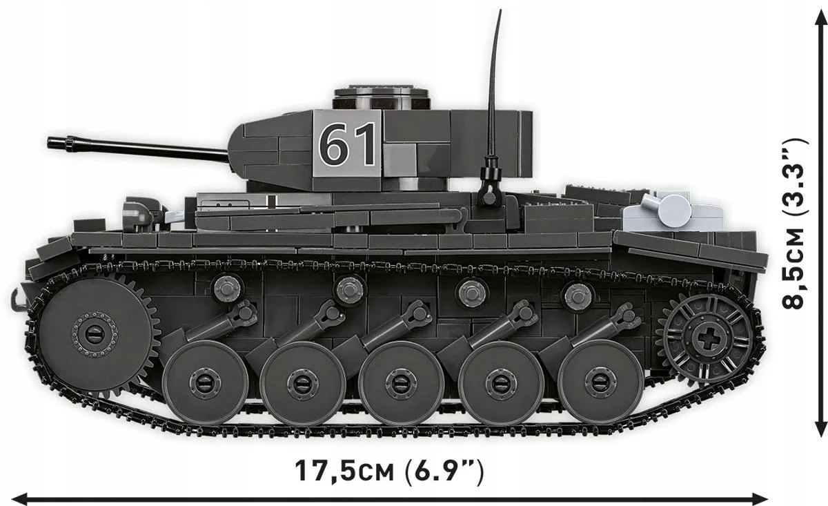 Klocki Cobi 2597 Czołg Panzerkampfwagen II Hc WW2 813 El. Płytka