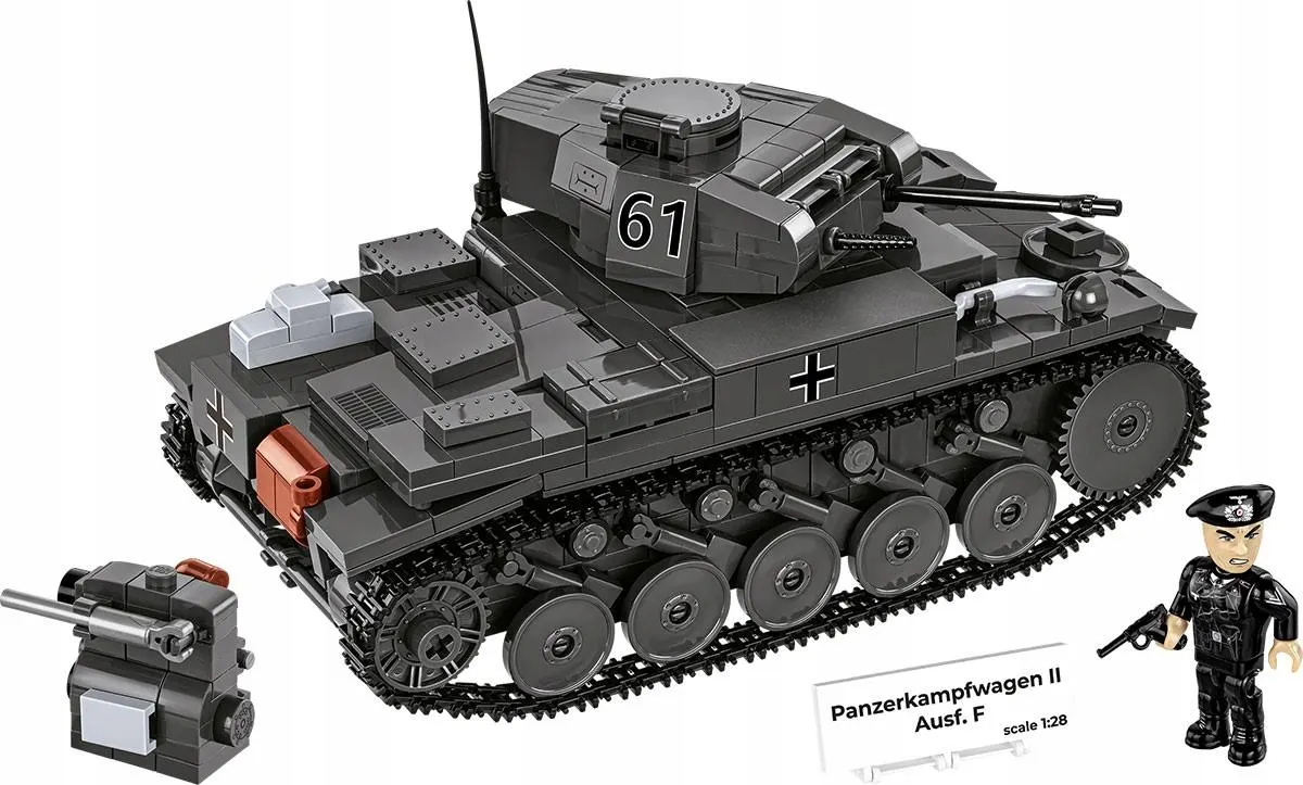 Klocki Cobi 2597 Czołg Panzerkampfwagen II Hc WW2 813 El. Płytka