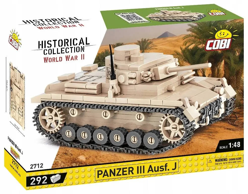 Klocki Cobi 2712 Czołg Panzer III Ausf. J Wojskowy I Płytka Konstrukcyjna