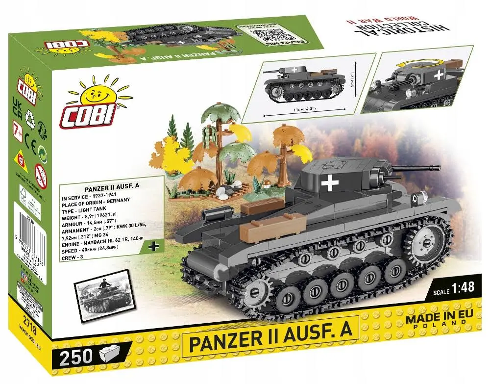 Klocki Cobi 2718 Czołg Panzer II Ausf. A PzKpfw II I Płytka Konstrukcyjna