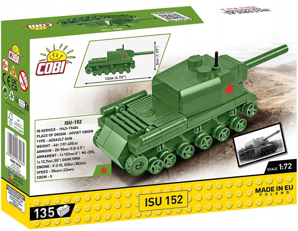 Klocki Cobi 3096 Czołg Isu 152 Hc WW2 135 El. Płytka