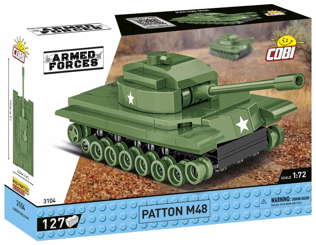 Klocki Cobi 3104 Czołg Patton M48 Armed Forces 127 El. Płytka