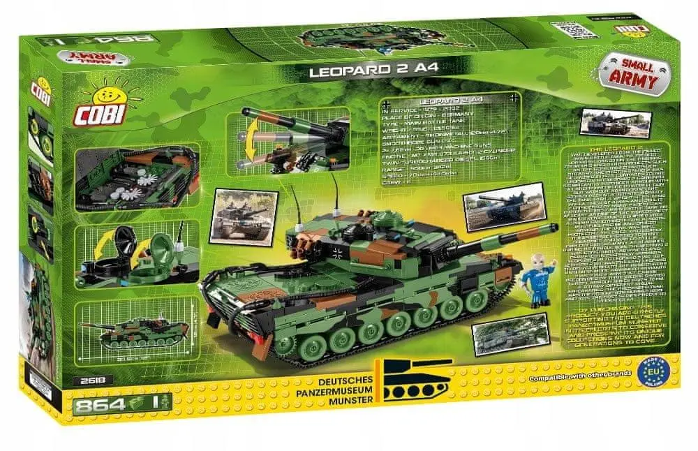 Klocki Cobi Czołg Leopard 2 864 Elementy Duży
