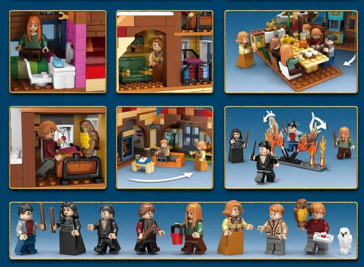 Klocki Harry Potter Atak Na Norę 1047 elementów Dom Rona Bardzo Duży Zestaw