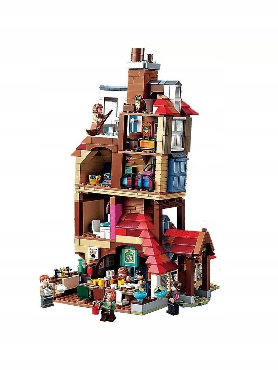 Klocki Harry Potter Atak Na Norę 1047 elementów Dom Rona Bardzo Duży Zestaw