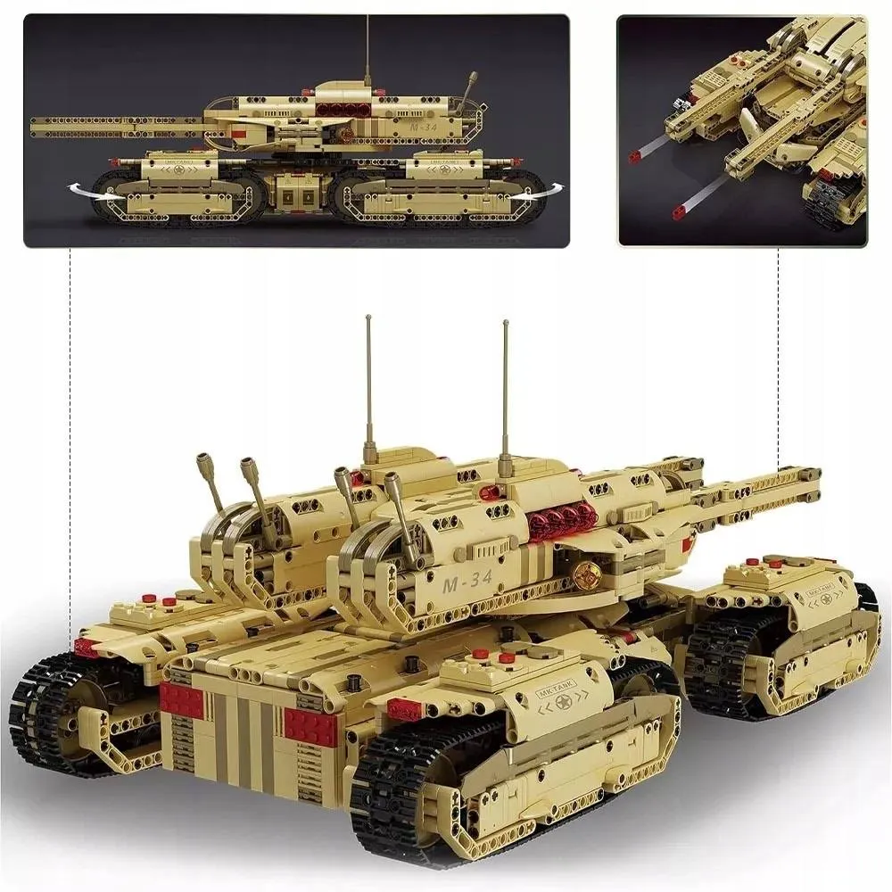 Klocki Mould King 54cm Zdalnie Sterowany Rc Czołg Mk-ii 3296 Elementów