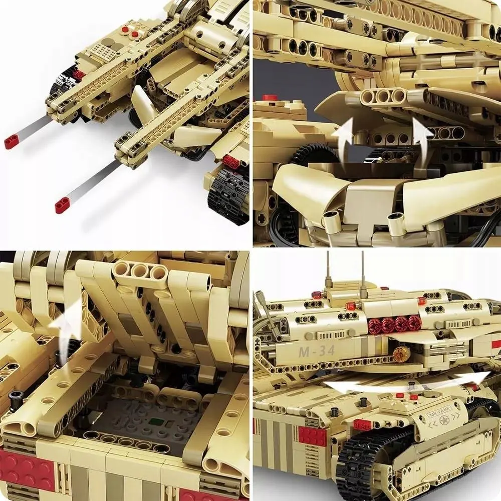 Klocki Mould King 54cm Zdalnie Sterowany Rc Czołg Mk-ii 3296 Elementów