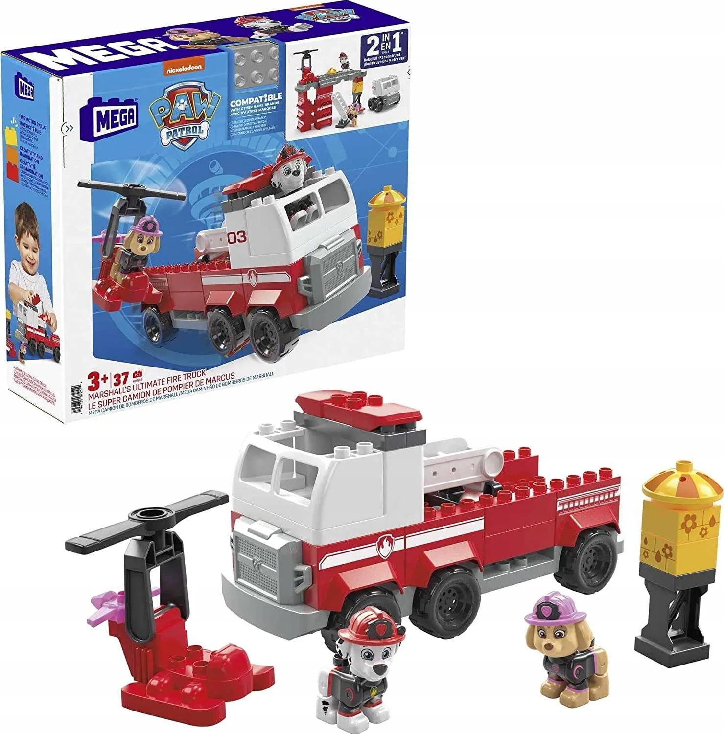 Klocki Psi Patrol Mega Bloks Wóz Strażacki 2w1