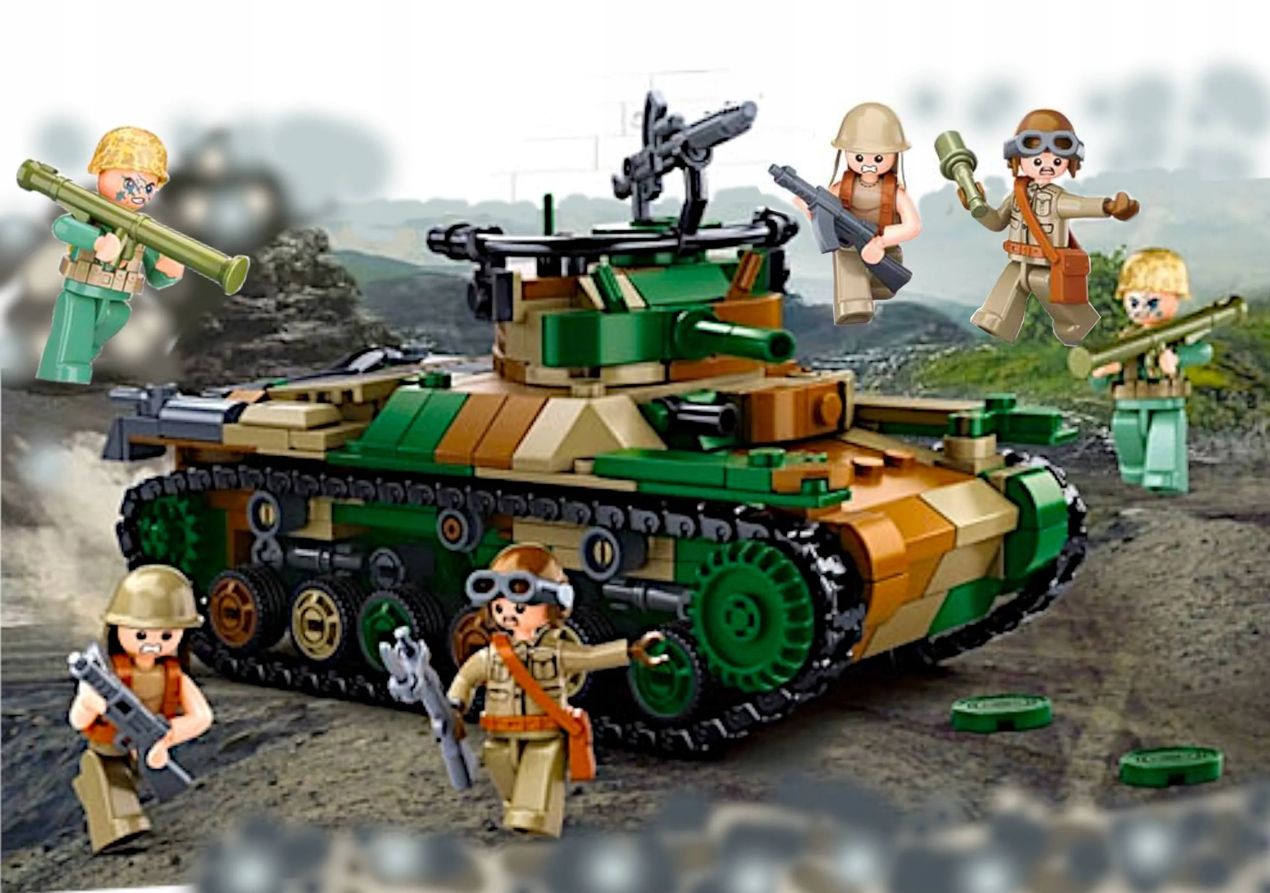 Klocki czołg typ 97 2w1op. wojsko armia komp. lego