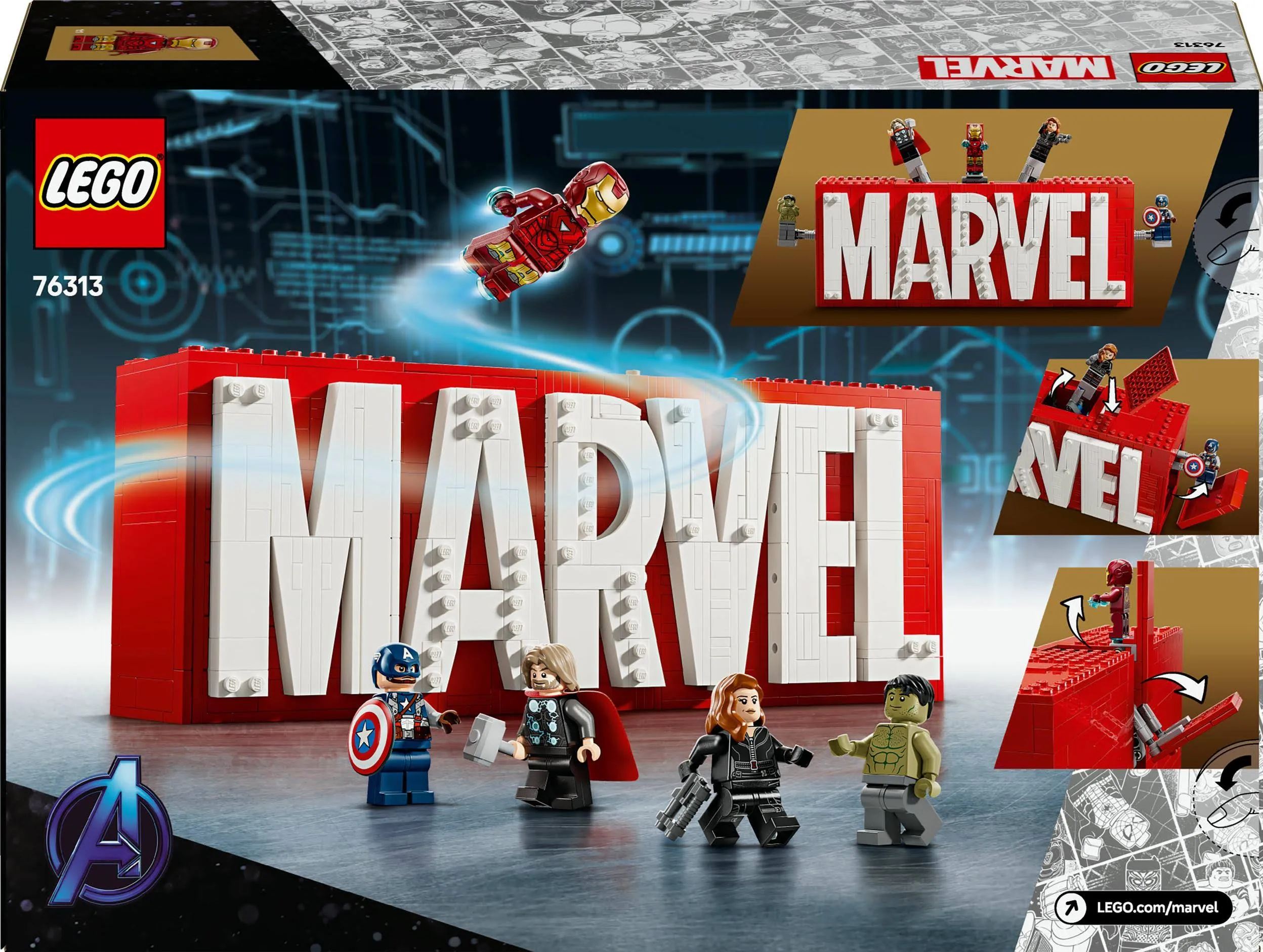 LEGO 76313 Marvel Logo Marvel z minifigurkami