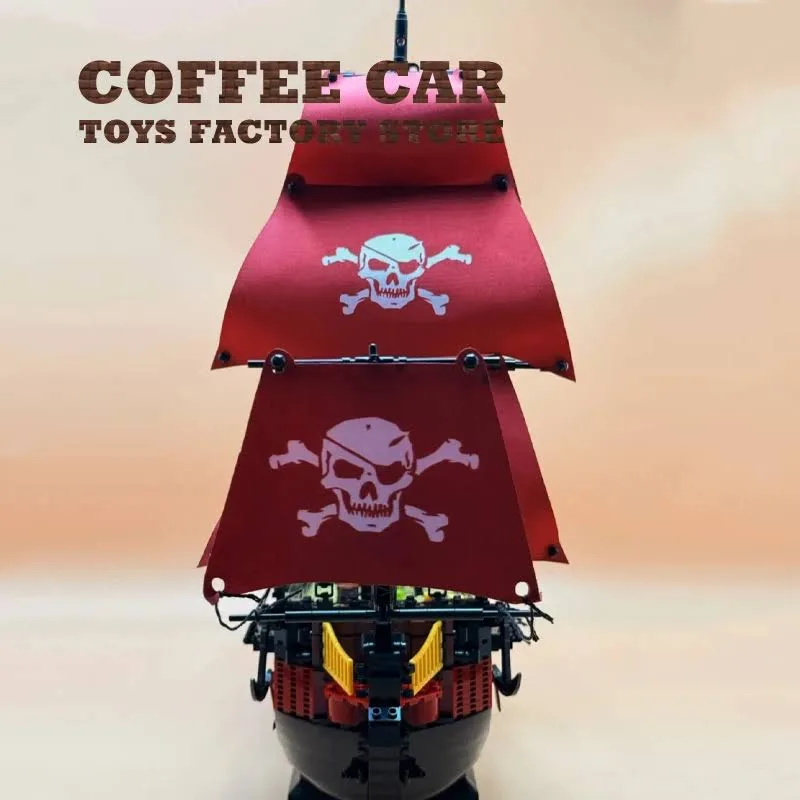 NOWOŚĆ Phantom Queen Sailboat Micro Bricks Toys Kreatywny statek piracki Klocki konstrukcyjne Retro