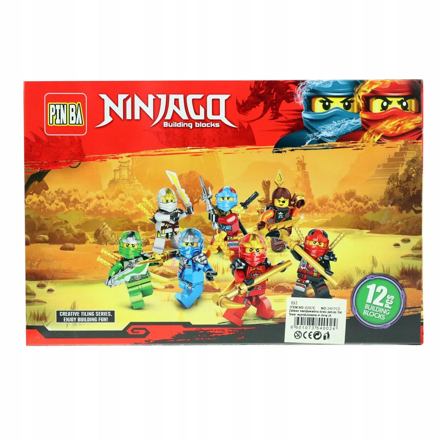 Ninjago Klocki Mini Figurki 12szt Akcesoria Ludziki Zestaw Wojowników