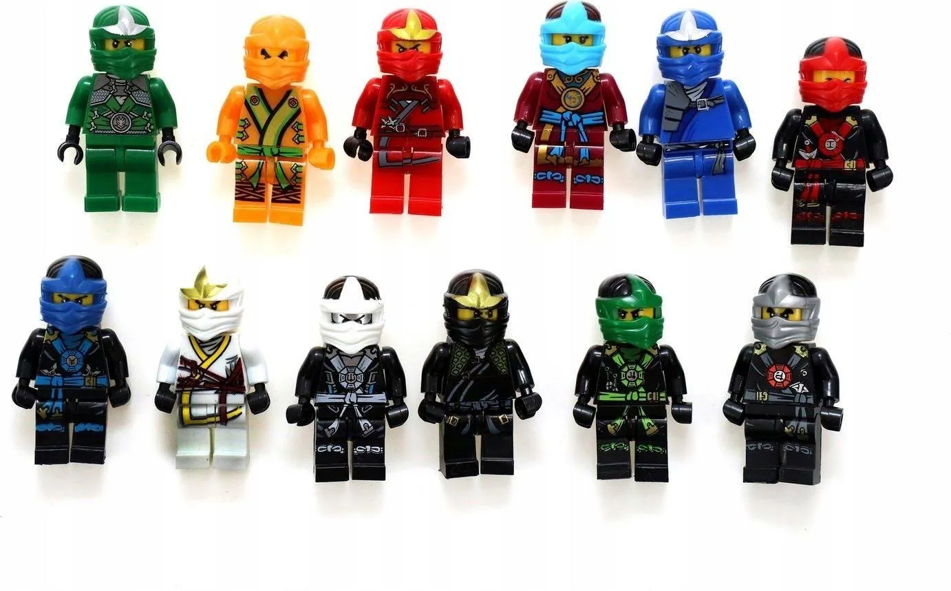 Ninjago Klocki Mini Figurki 12szt Akcesoria Ludziki Zestaw Wojowników
