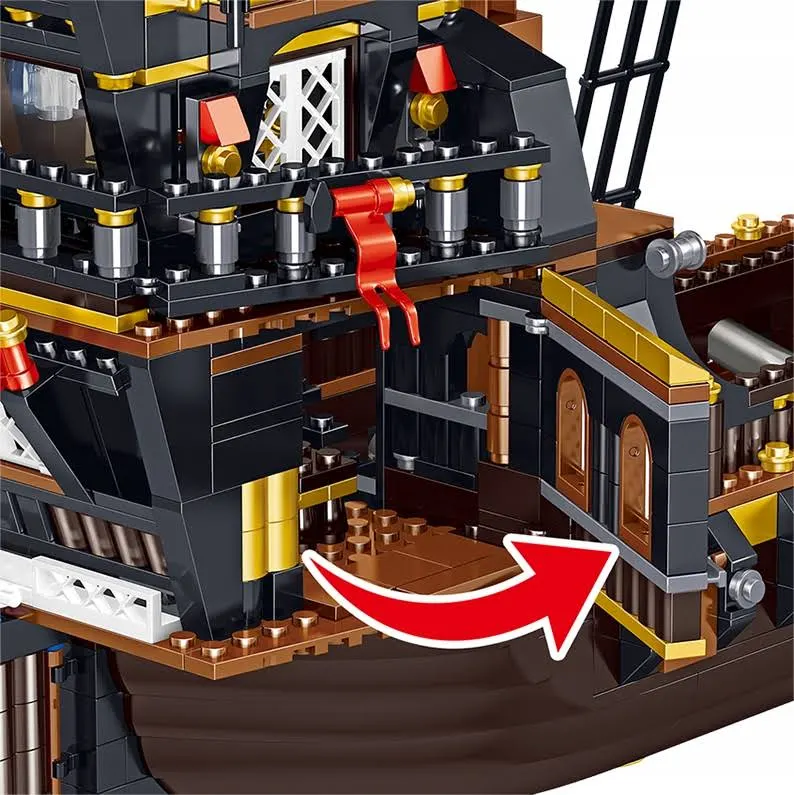 Piraci Statek Piracki Z Karaibów Czarna Perła Duży