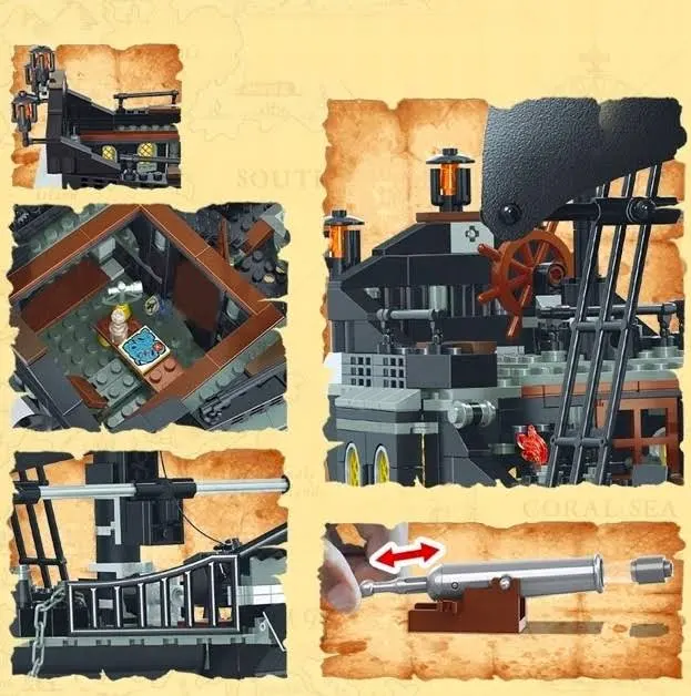 Piraci Statek Piracki Z Karaibów Czarna Perła Duży Klocki