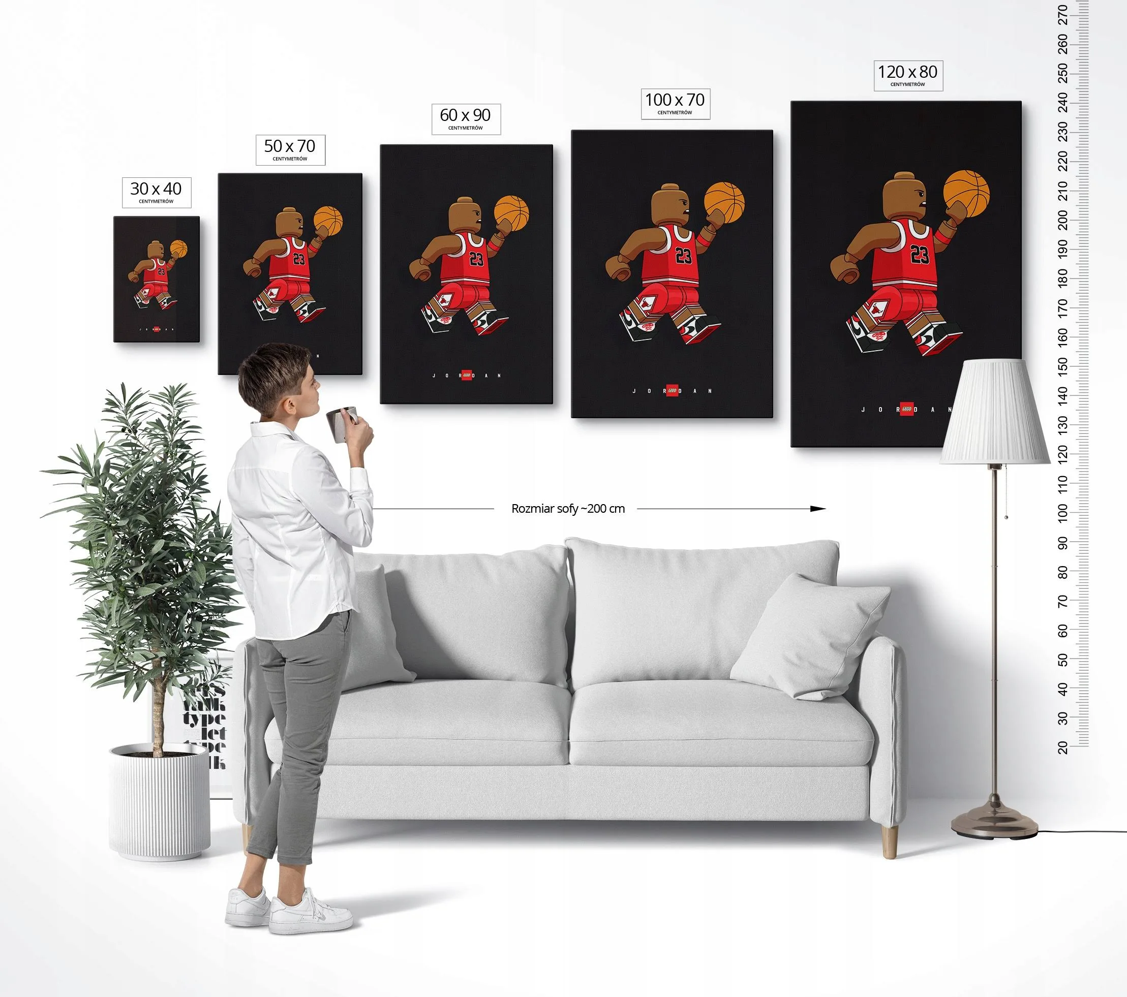 Plakat na ścianę salon pokój Lego Nike Jordan Air MOD00060 80x120