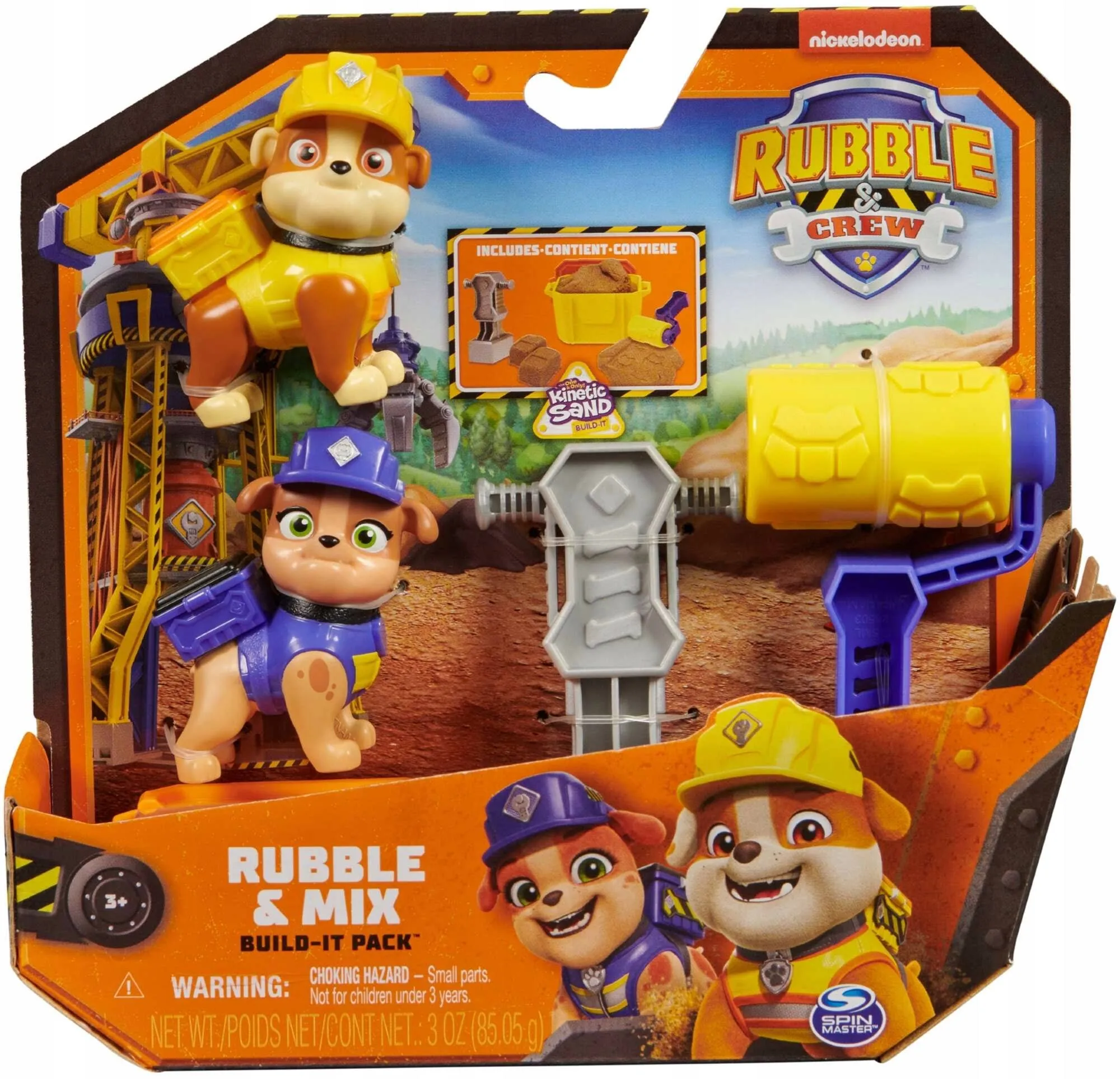 Psi Patrol Rubble & Crew Zestaw Kinetic Sand Piasek Kinetyczny Rubble MIX