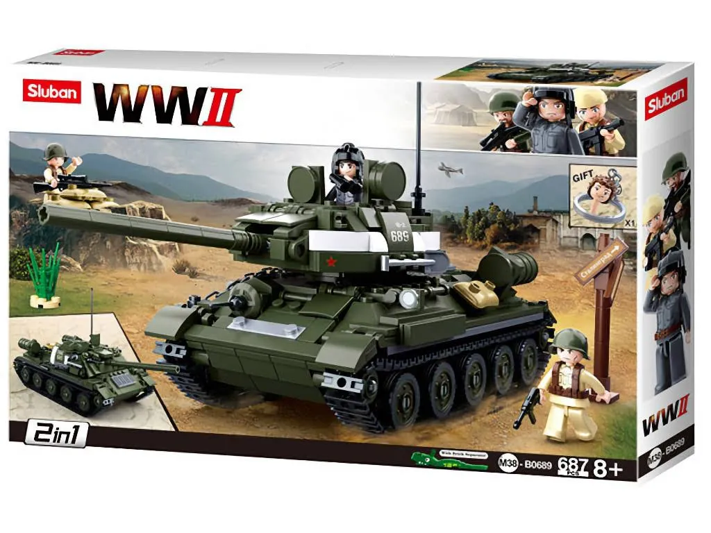 Sluban WWII M38-B0689 Radziecki czołg T-34|85 2w1 / Lego - kompatybiln