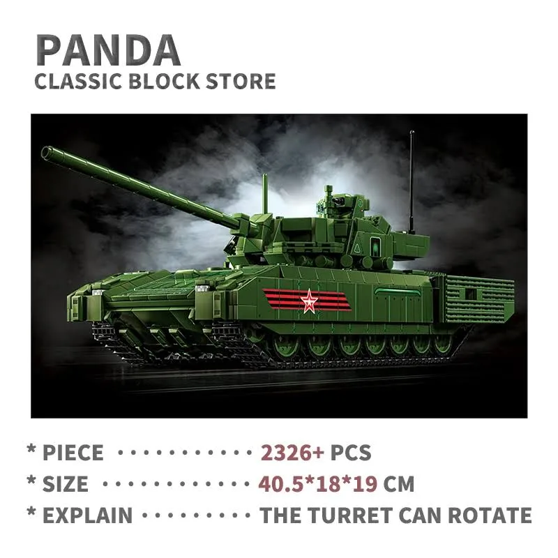 T-14 Główny czołg bojowy MOC Bricks Model WW2 Armia Samochód pancerny Klocki konstrukcyjne KF51