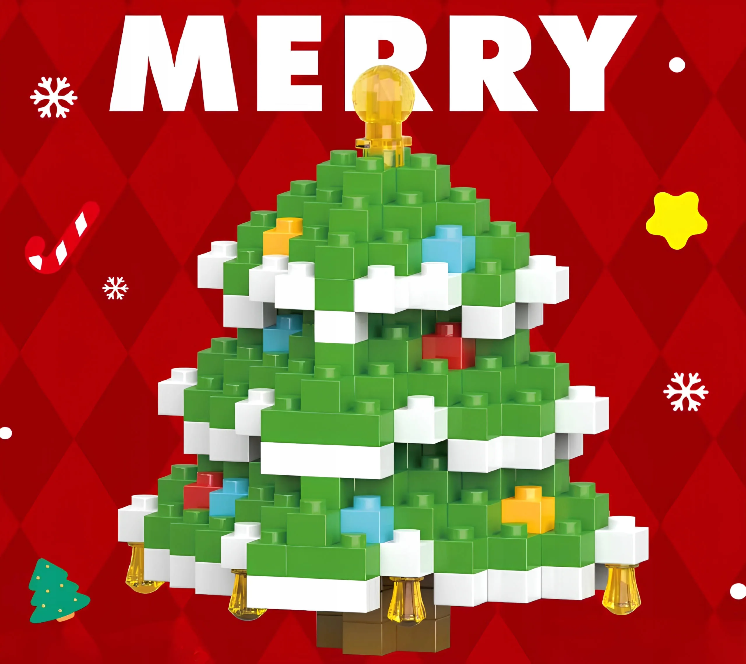 Klocki Konstrukcyjne Choinka Mikołaj Boże Narodzenie Pod Choinkę