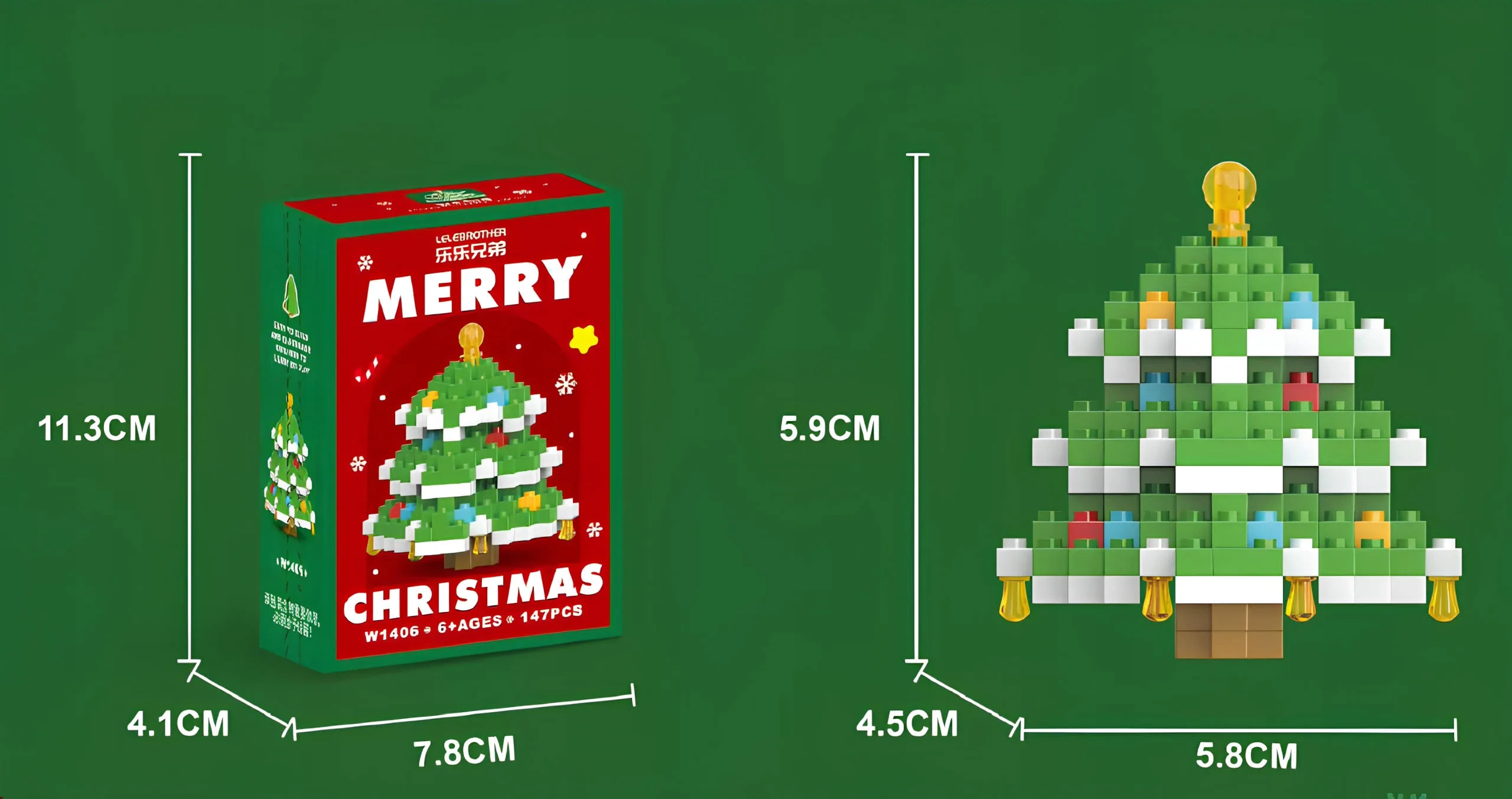 Klocki Konstrukcyjne Choinka Mikołaj Boże Narodzenie Pod Choinkę