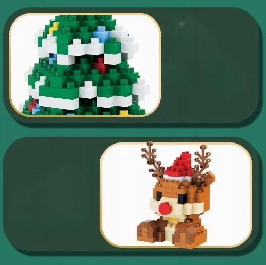 Klocki Konstrukcyjne Choinka Mikołaj Boże Narodzenie Pod Choinkę