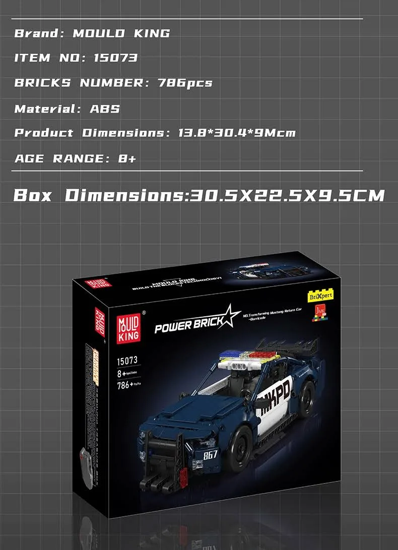Mould King Klocki Policja Mustang Do Złożenia Radiowóz Zestaw Klocków Konstrukcyjnych - Klocki na Ceneo.pl