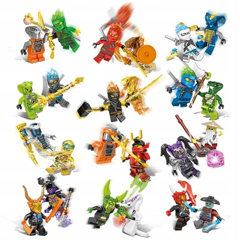 Na Boże Narodzenie Zestaw Figurki Ninjago 24 Sztuk Klocki Akcesoria