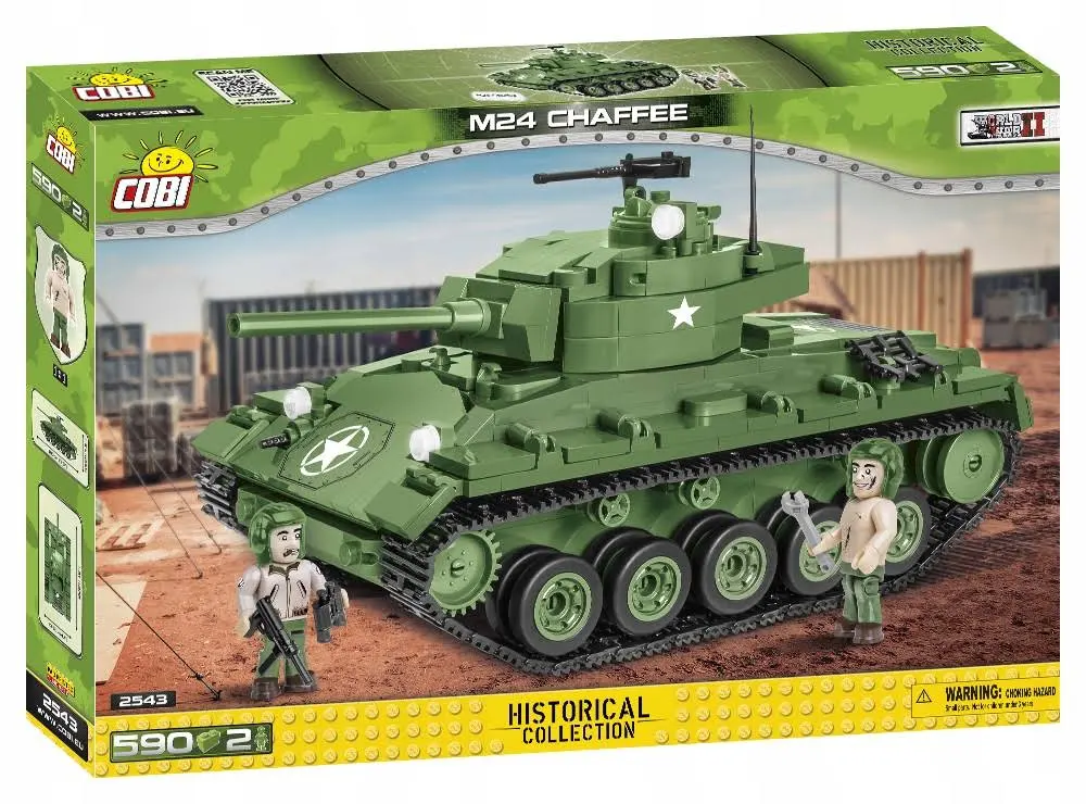 Klocki Cobi 2543 Czołg M24 Chaffee 590 El. 2 Figurki I Płytka Konstrukcyjna