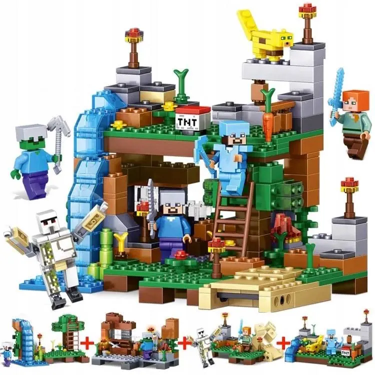 Klocki Minecraft 4w1: Dżungla z Ocelotem – Zestaw 378 Elementów