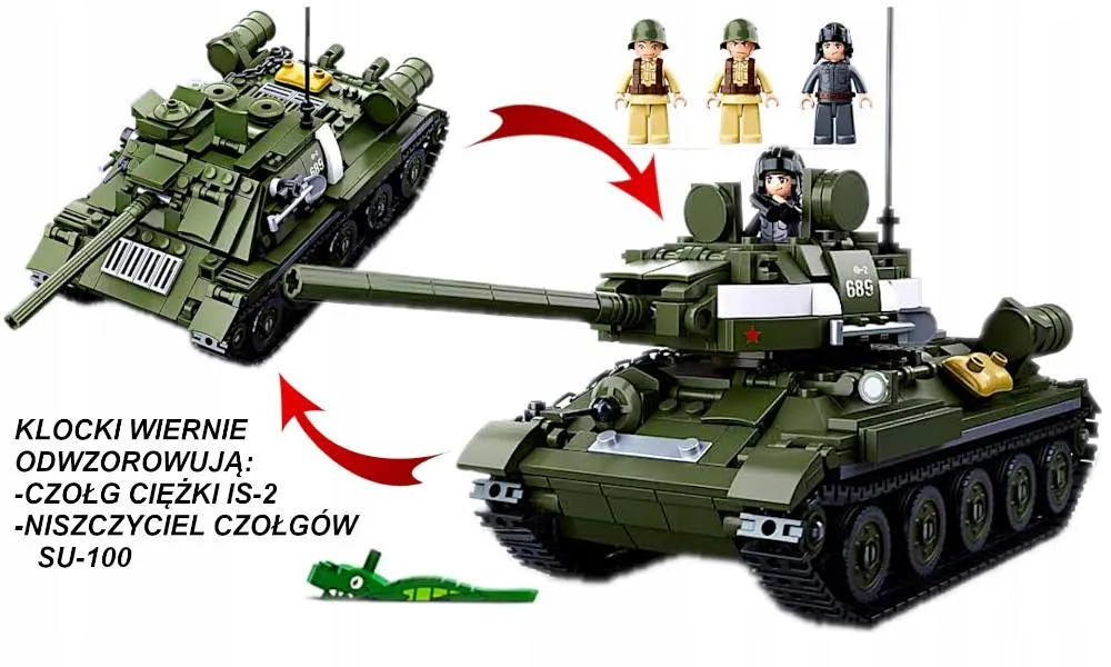 Klocki Wojsko Czołg T-34 Rudy 102 Armia+LEGO Broń