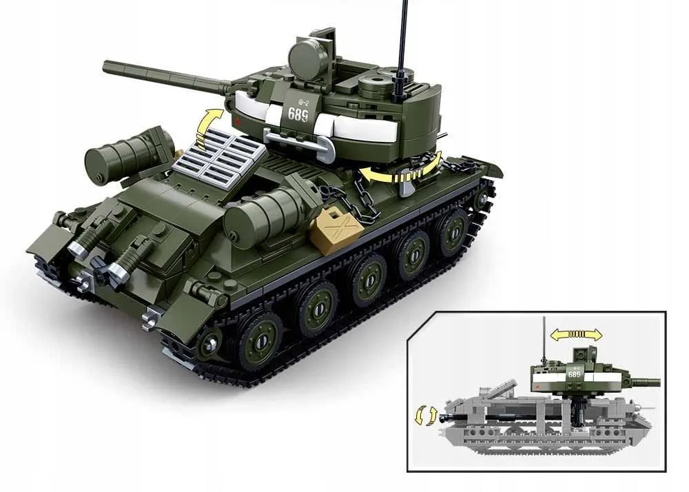 Klocki Wojsko Czołg T-34 Rudy 102 Armia+LEGO Broń