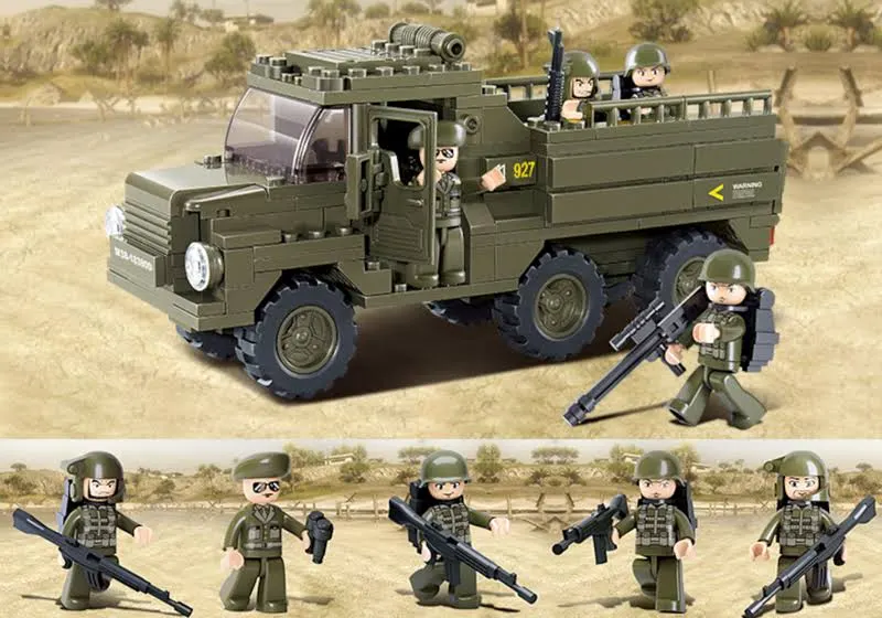 LEGO Klocki Wojsko Ciężarówka Transportowa Wojska, Armia+4 Figurki