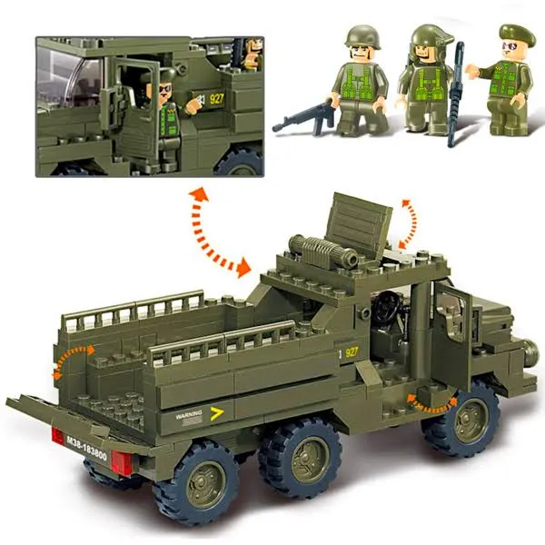 LEGO Klocki Wojsko Ciężarówka Transportowa Wojska, Armia+4 Figurki