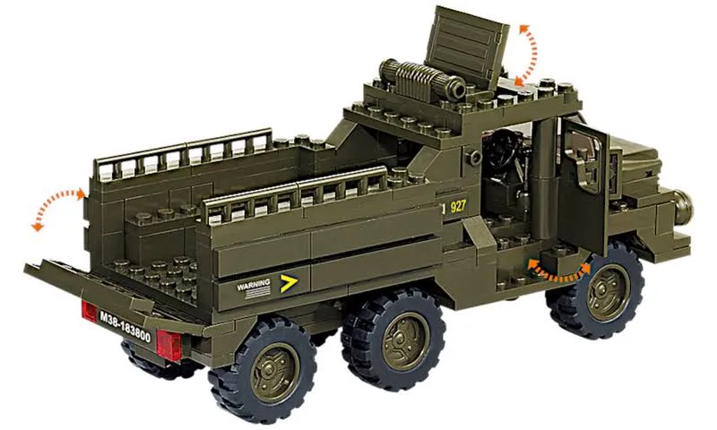 LEGO Klocki Wojsko Ciężarówka Transportowa Wojska, Armia+4 Figurki