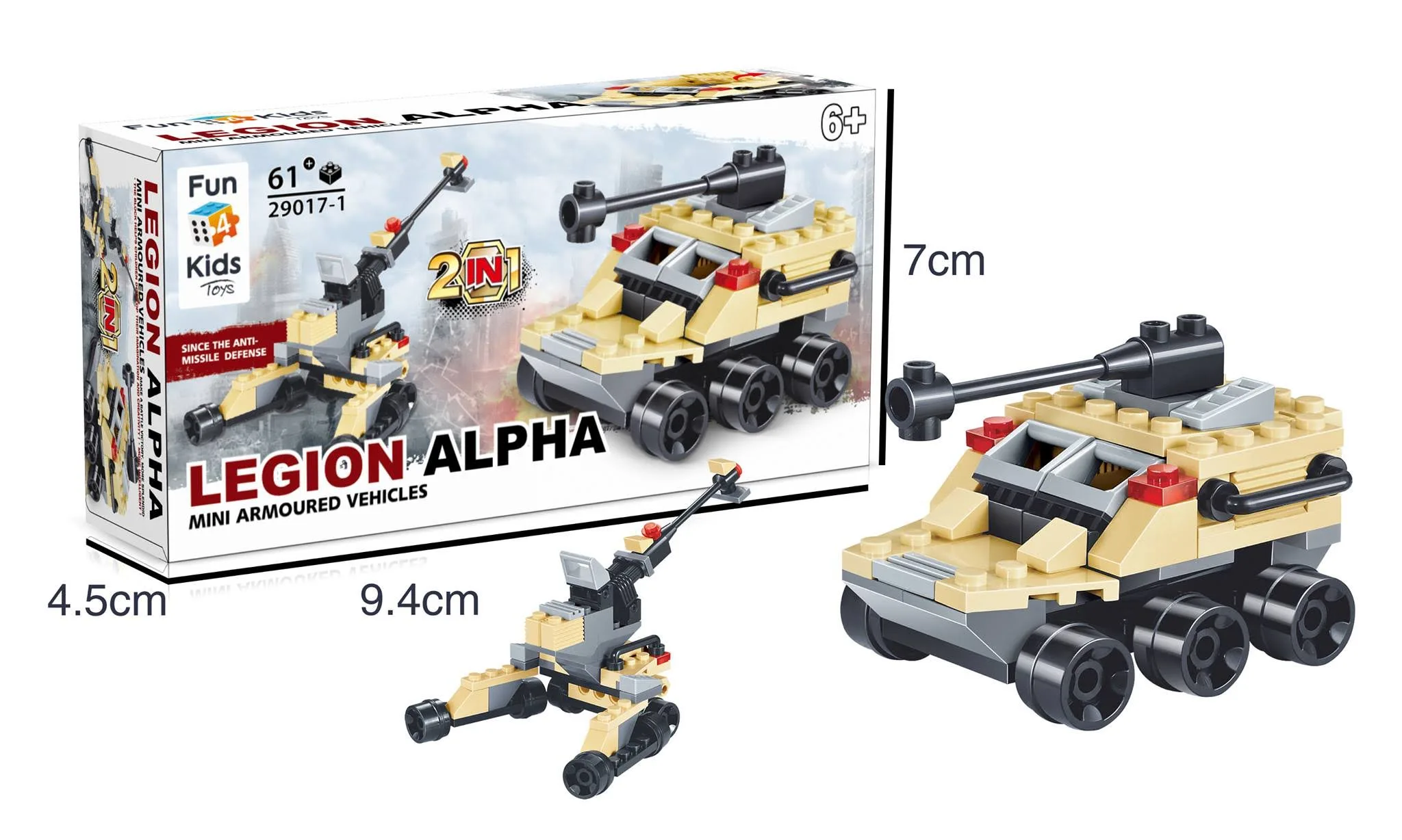 Legion Alpha, pojazdy wojskowe, klocki, 60 elementów, 6 szt.