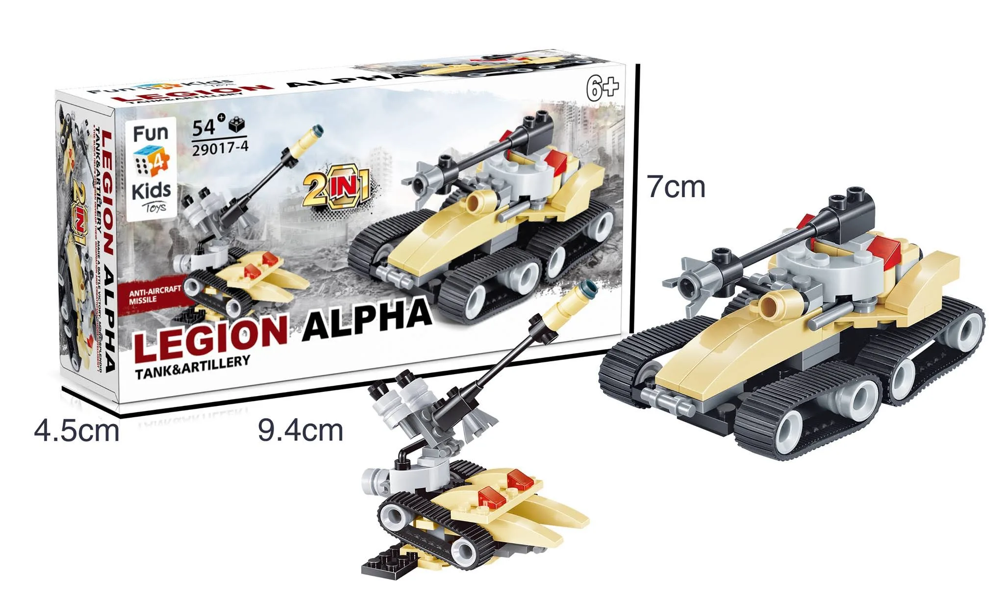 Legion Alpha, pojazdy wojskowe, klocki, 60 elementów, 6 szt.