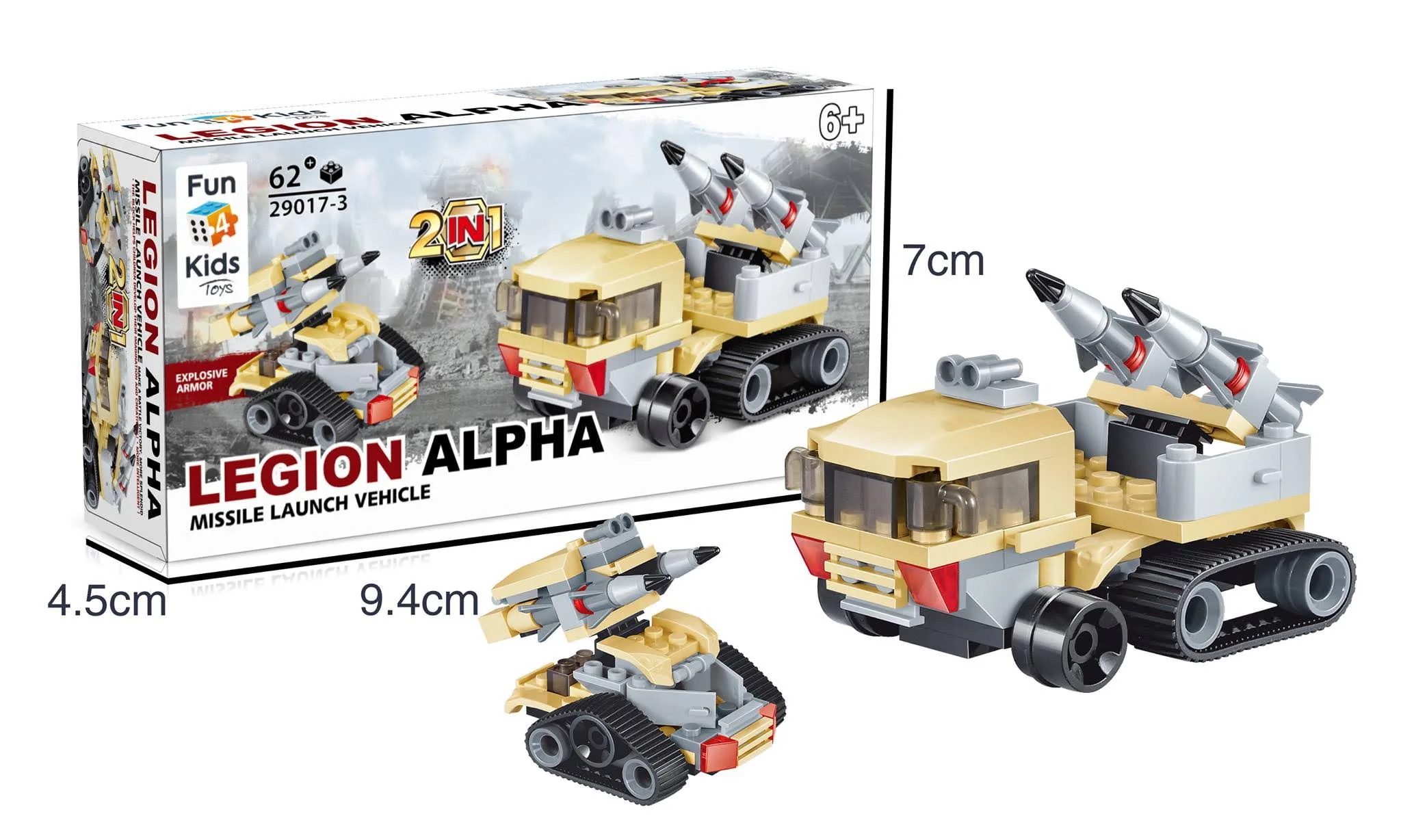 Legion Alpha, pojazdy wojskowe, klocki, 60 elementów, 6 szt.