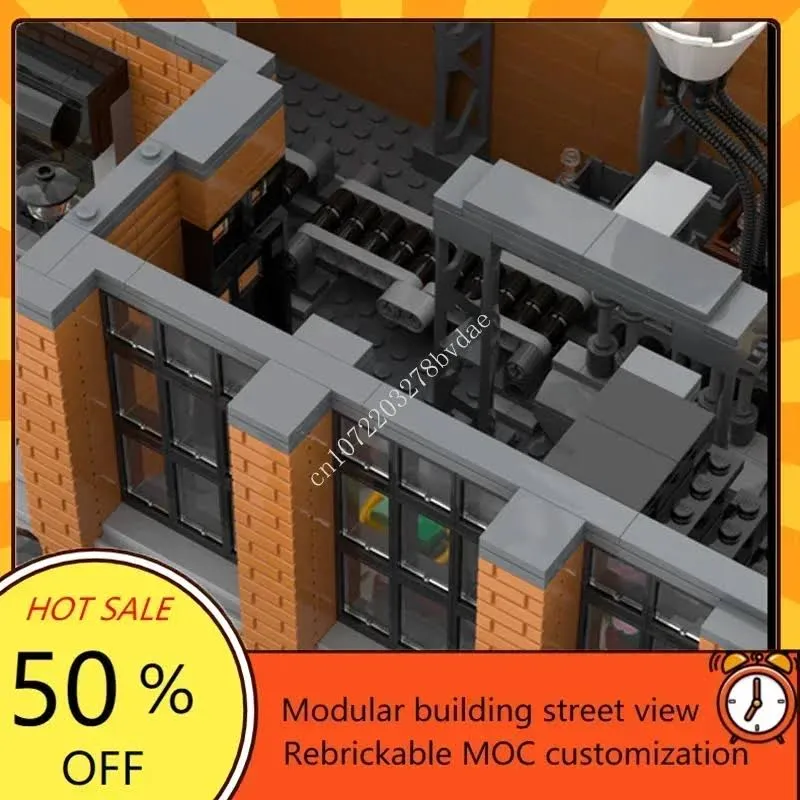 2952 sztuk Big Cola fabryka modułowy MOC kreatywny widok na ulicę Model klocki architektura edukacja