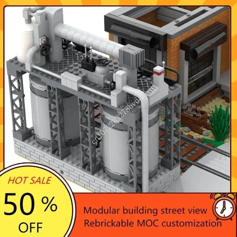 2952 sztuk Big Cola fabryka modułowy MOC kreatywny widok na ulicę Model klocki architektura edukacja