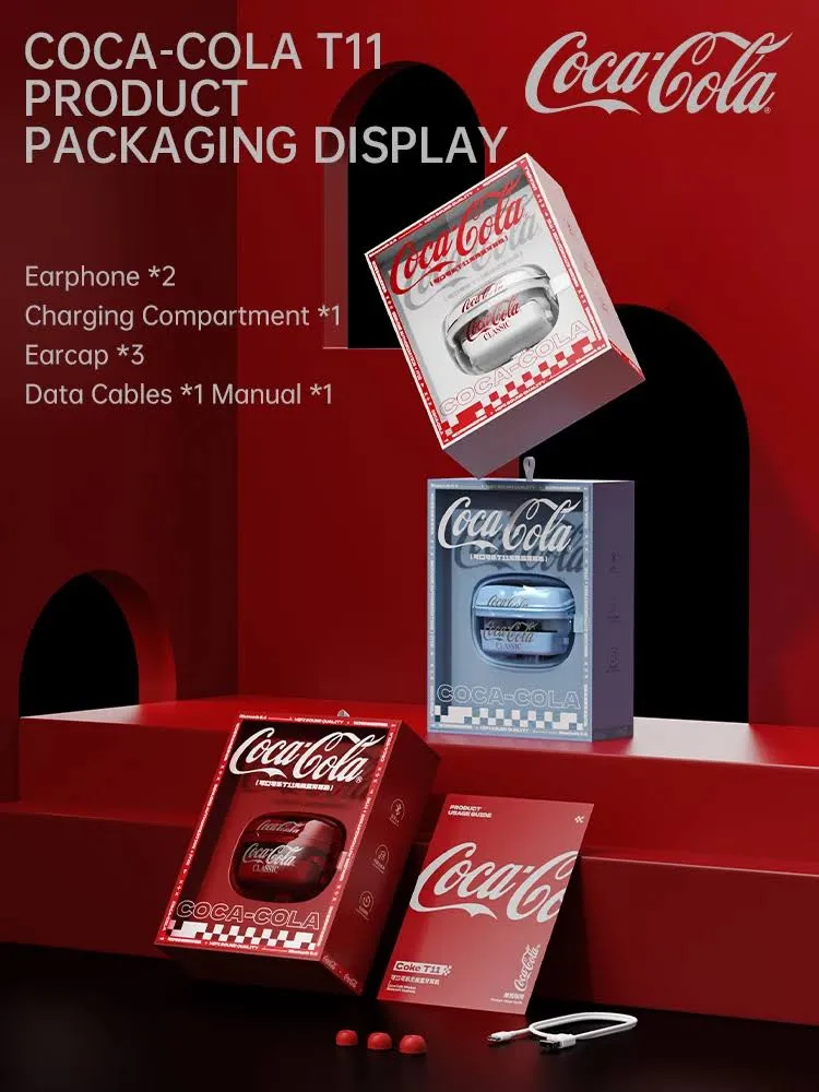 Bezprzewodowe słuchawki Coca-Cola Bluetooth 5.4 z redukcją szumów Air Pods zestaw słuchawkowy z