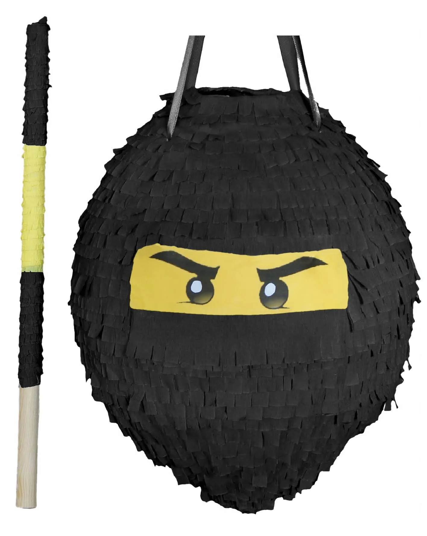 Piniata Czarny Ninjago Lego XL na urodziny Kij
