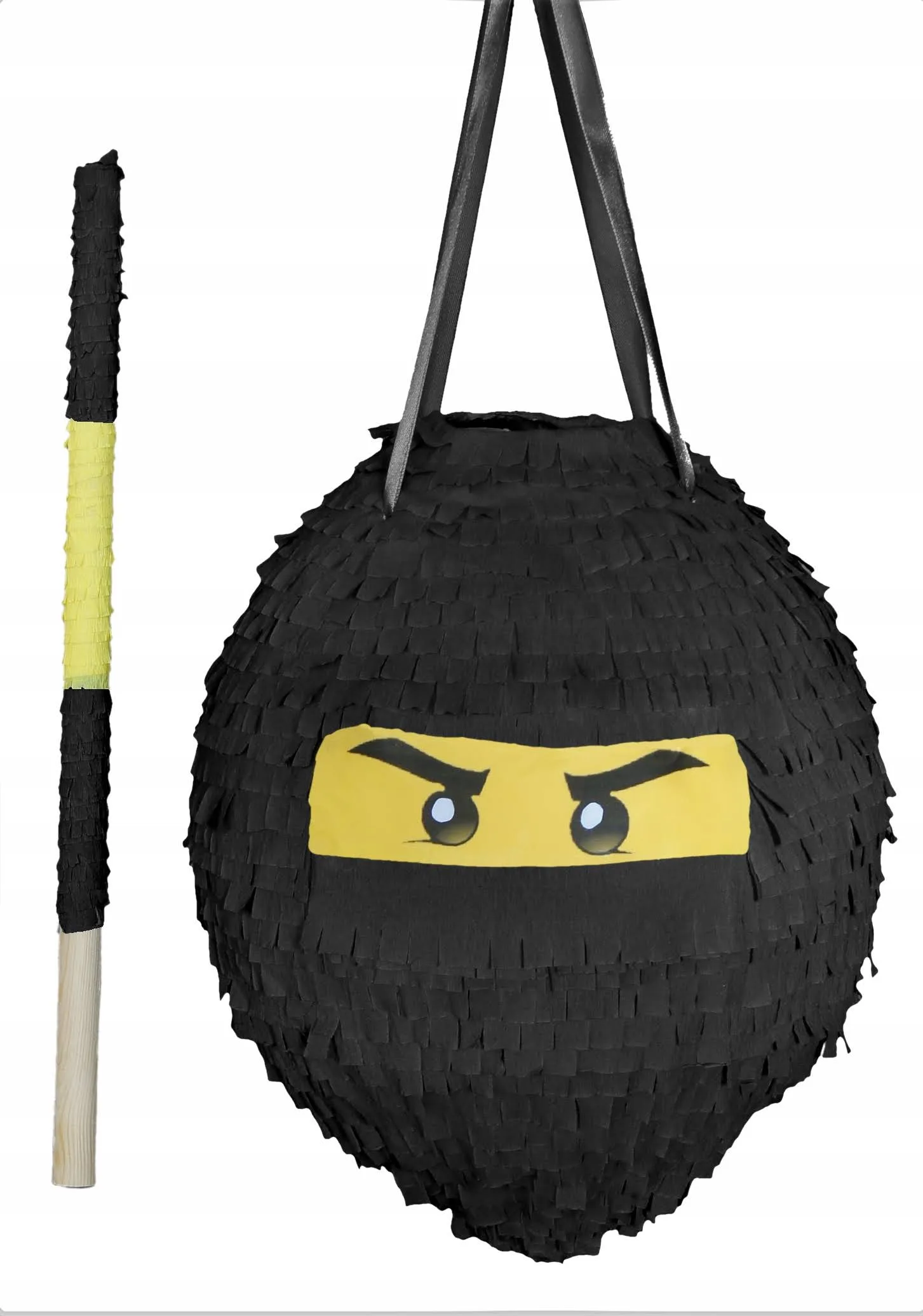 Piniata Czarny Ninjago Lego XL na urodziny Kij
