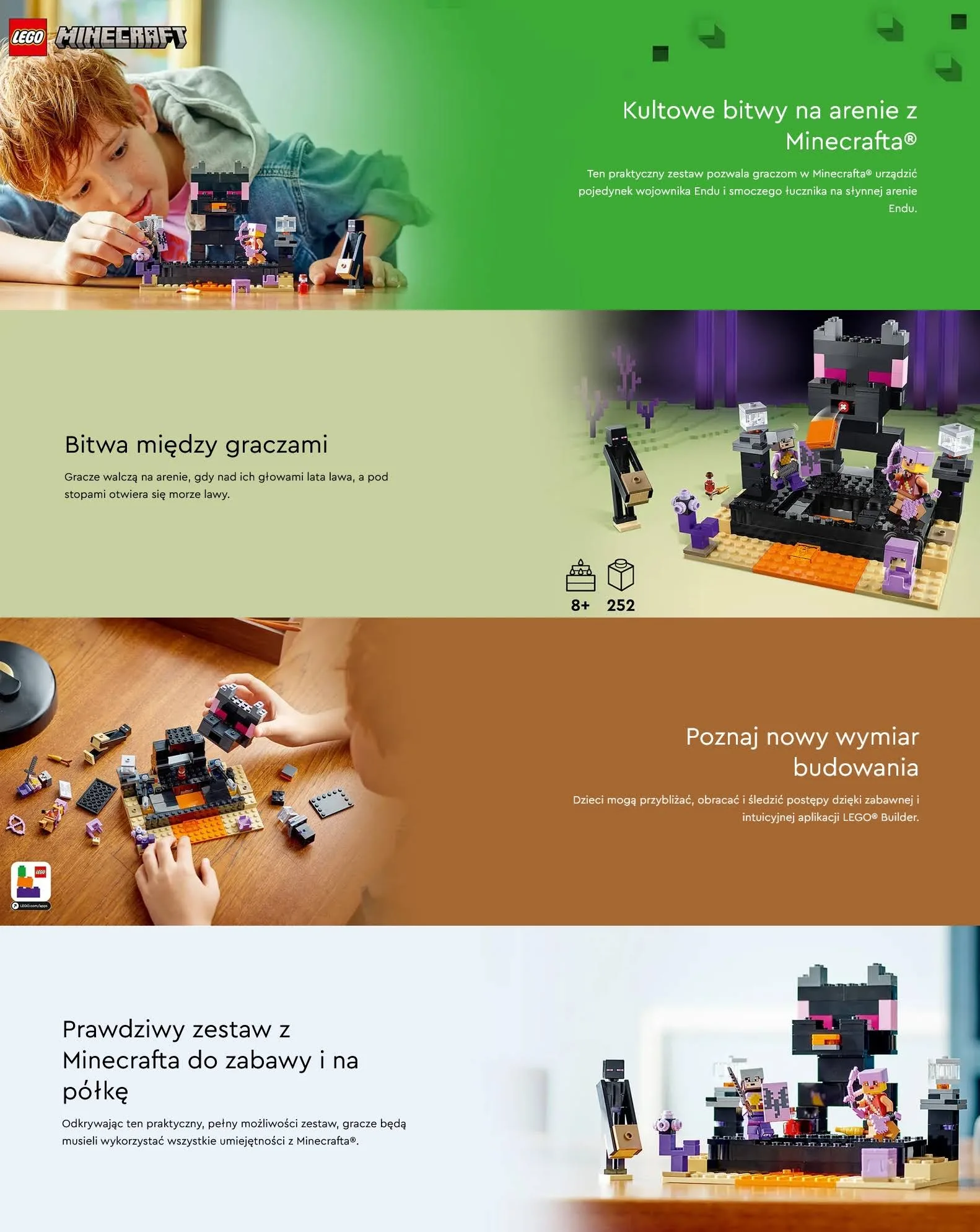 Minecraft Arena Endu Enderman Smok Kresu Zestaw Klocki Lego Kres 252EL
