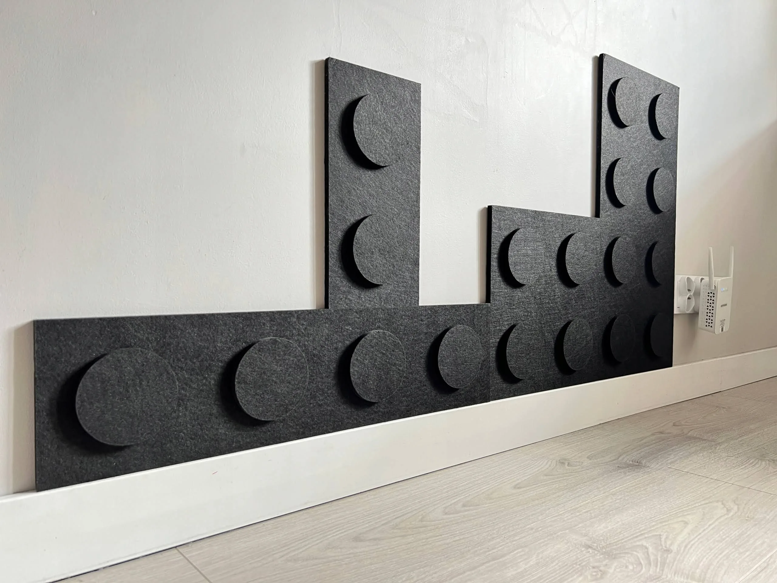 Filcowe klocki na ścianę panele klocki na ścianę panele Lego 15x60 seledyn