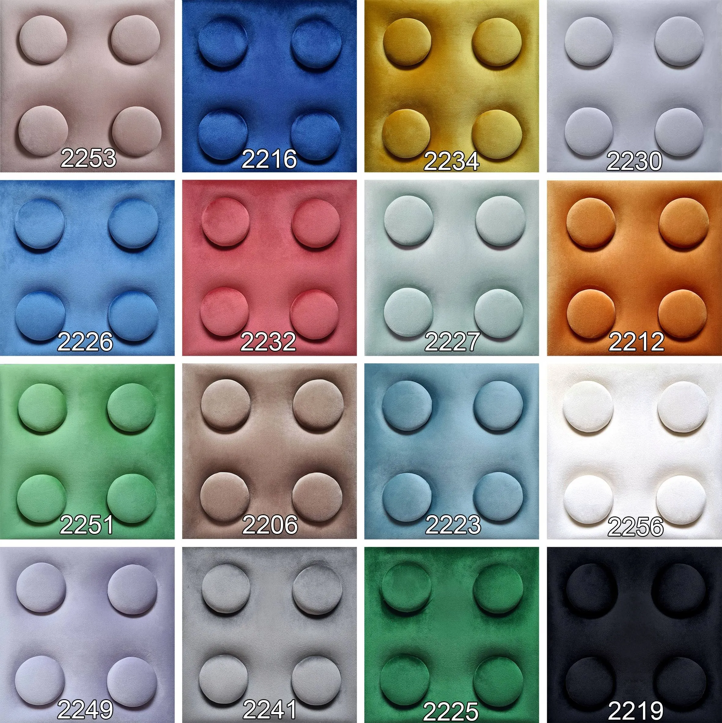 Panele tapicerowane lego na ścianę 12.5 x 12,5cm