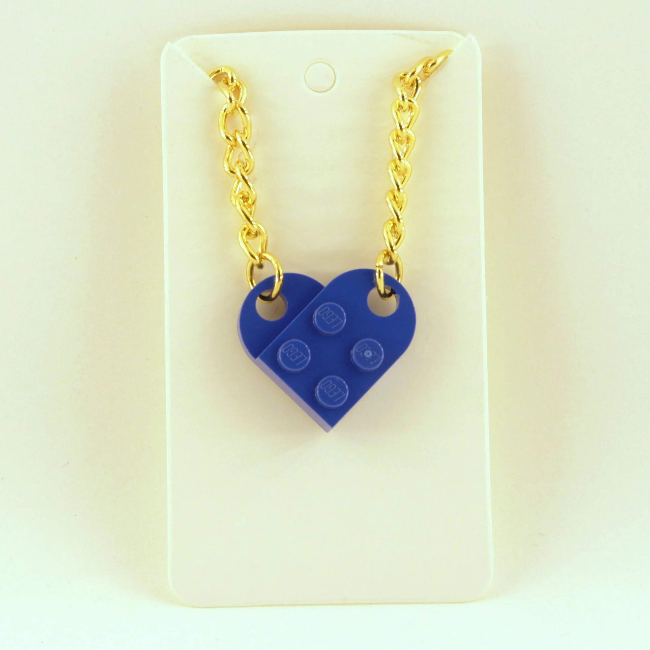 Breloczek LEGO serduszko - złoty łańcuszek